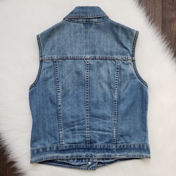 Aéropostale Medium Wash Distressed Denim Vest - Picture 6 of 8